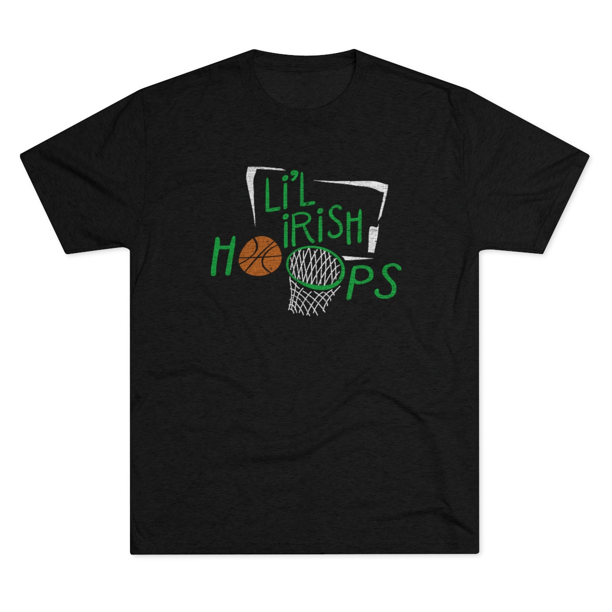 LITTLE IRISH HOOPS_Distressed-Unisex Tri-Blend Crew Tee