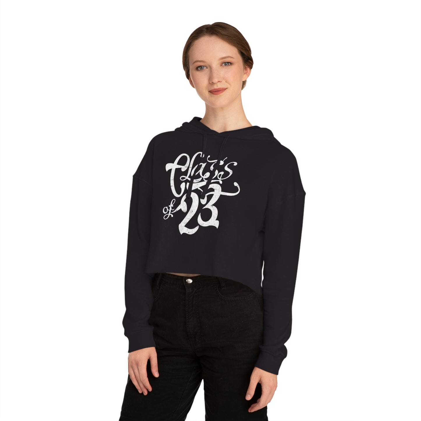CLASS OF 23_handscripted_Women’s Cropped Hooded Sweatshirt