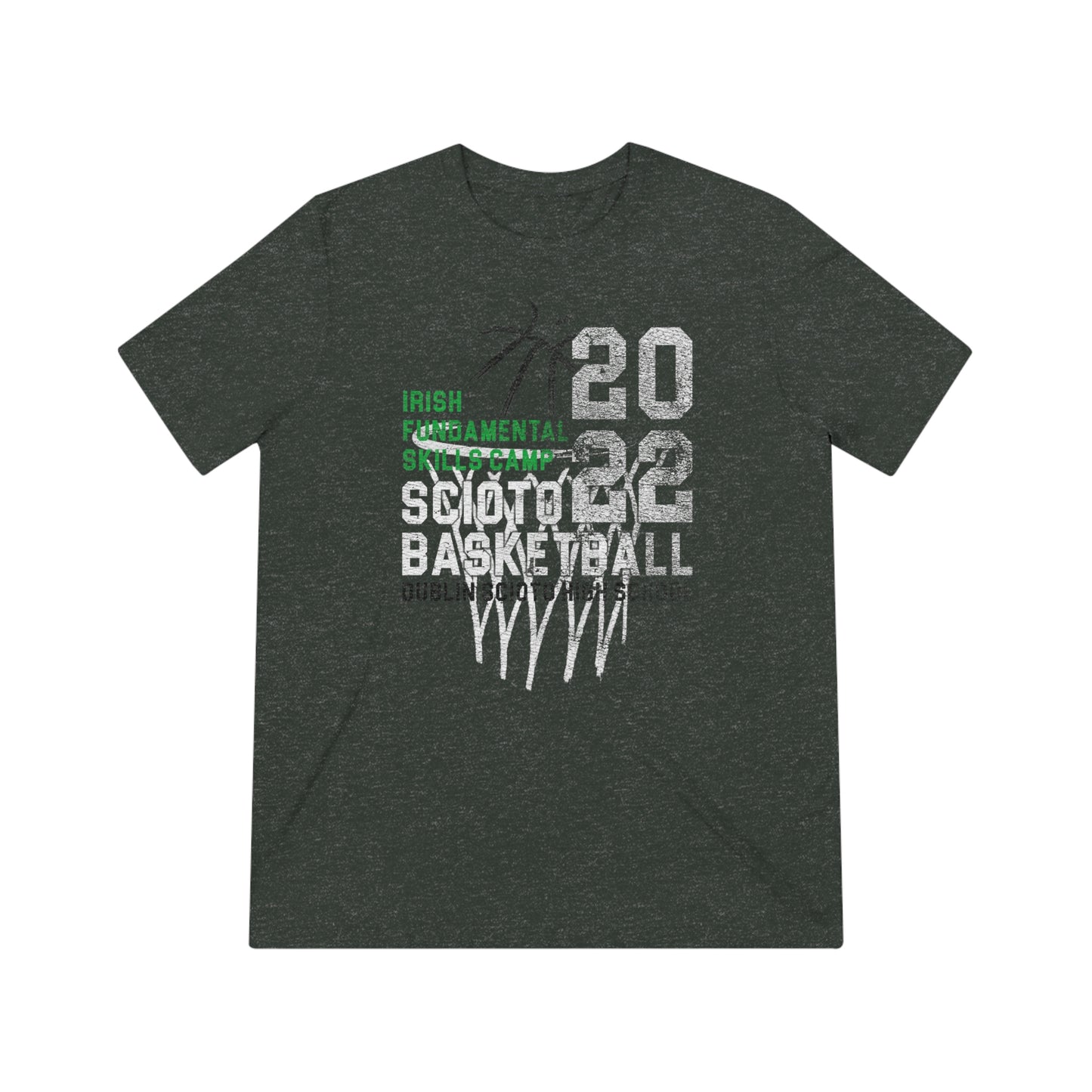 2022_SCIOTO FUNDAMENTAL BASKETBALL CAMP_NET-BALL-DISTRESSED-Unisex Triblend Tee