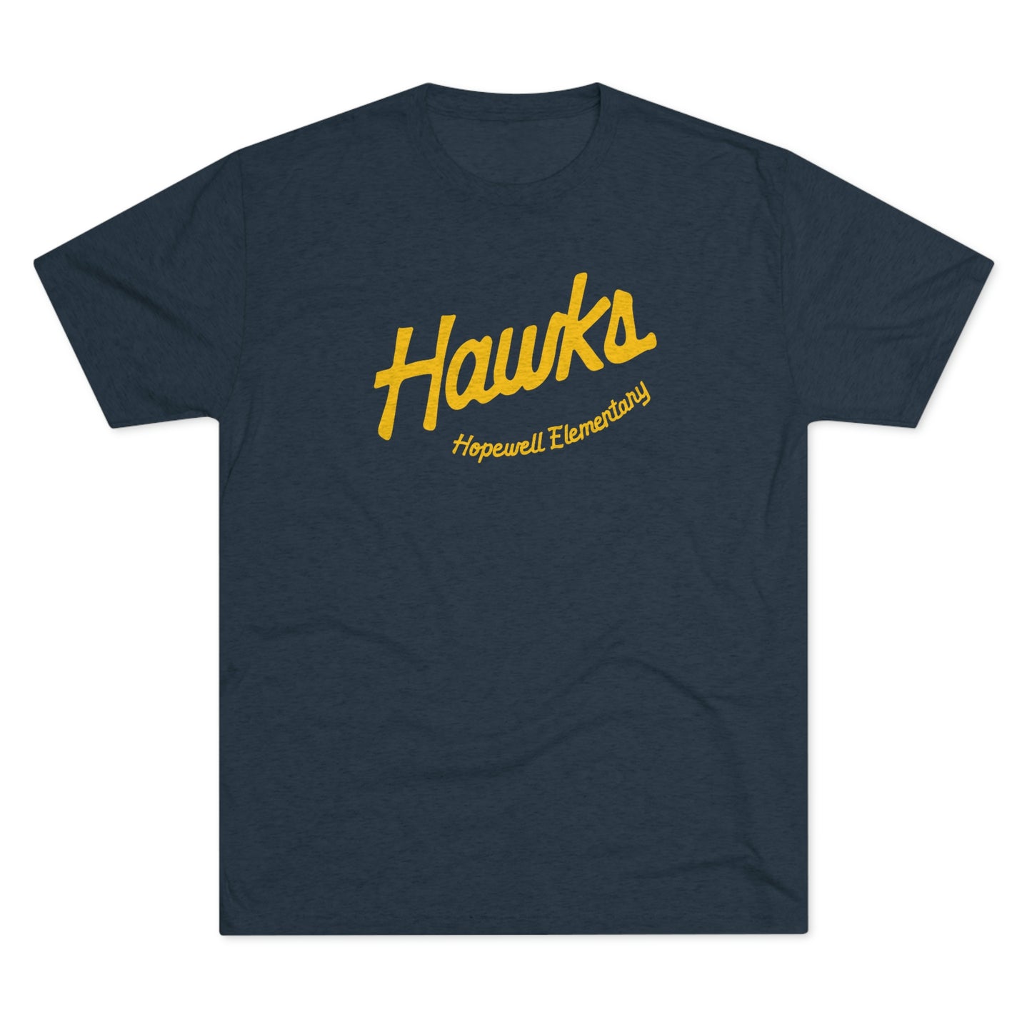 HAWKS_SCRIPT_HOPEWELL ELEMENTARY-Unisex Tri-Blend Crew Tee