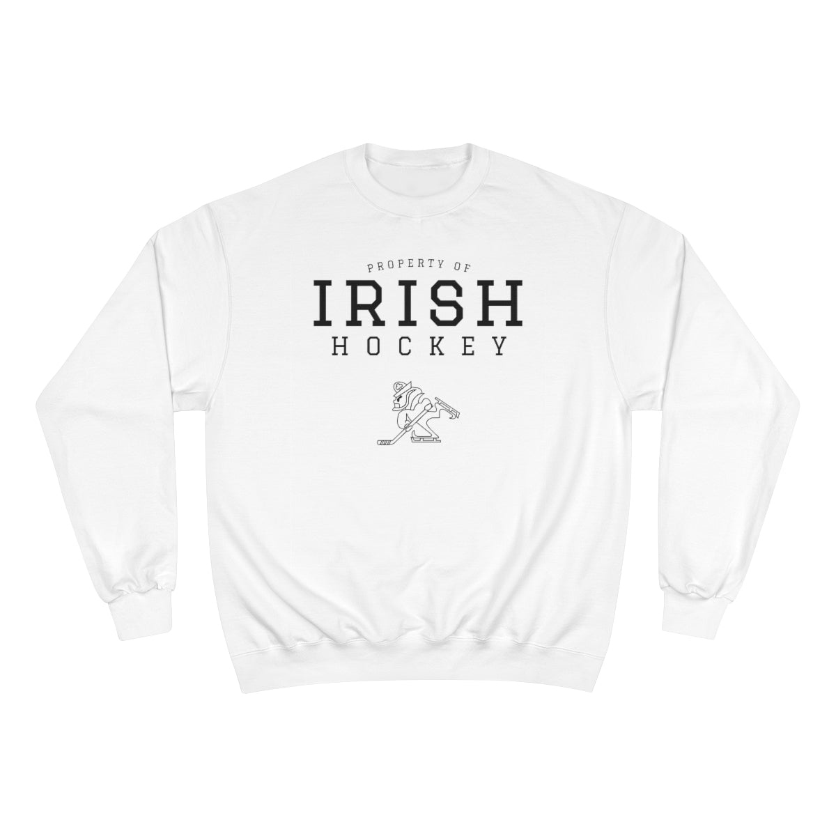 PROPERTY OF IRSH HOCKEY_SKATER LOGO_Black/White collection-Champion Sweatshirt