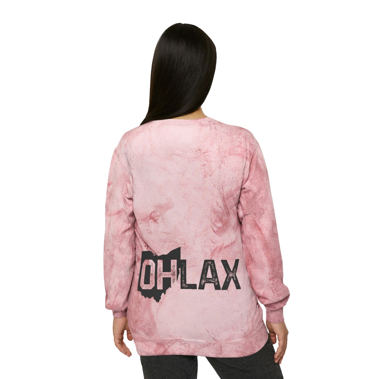 LTD_HELMET_OHIO LAX 2023-(back) OH LAX-Unisex Color Blast Crewneck Sweatshirt