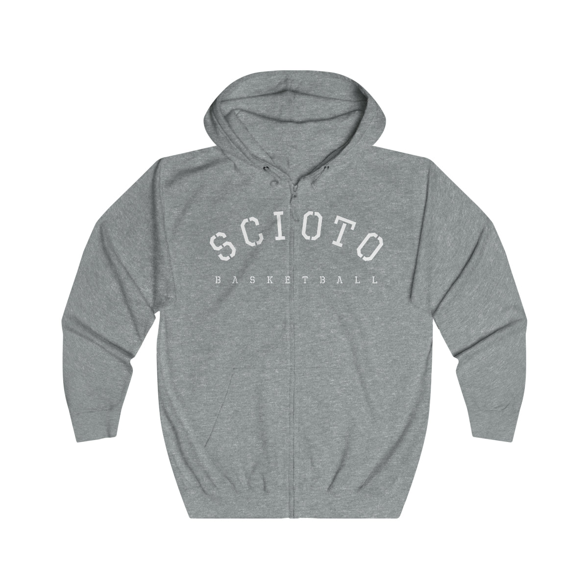 SCIOTO (arch) BASKETBALL-Unisex Full Zip Hoodie