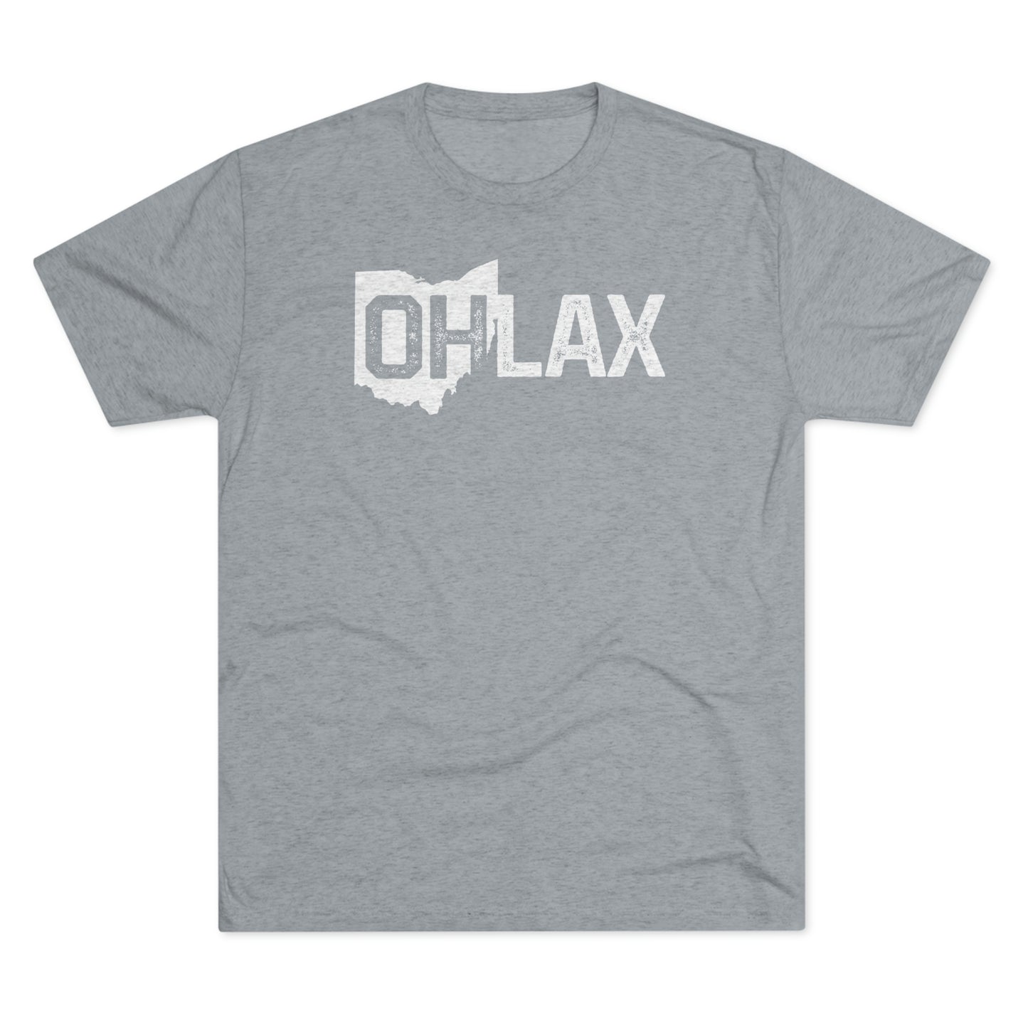 OH STATE SHAPE LAX-Unisex Tri-Blend Crew Tee