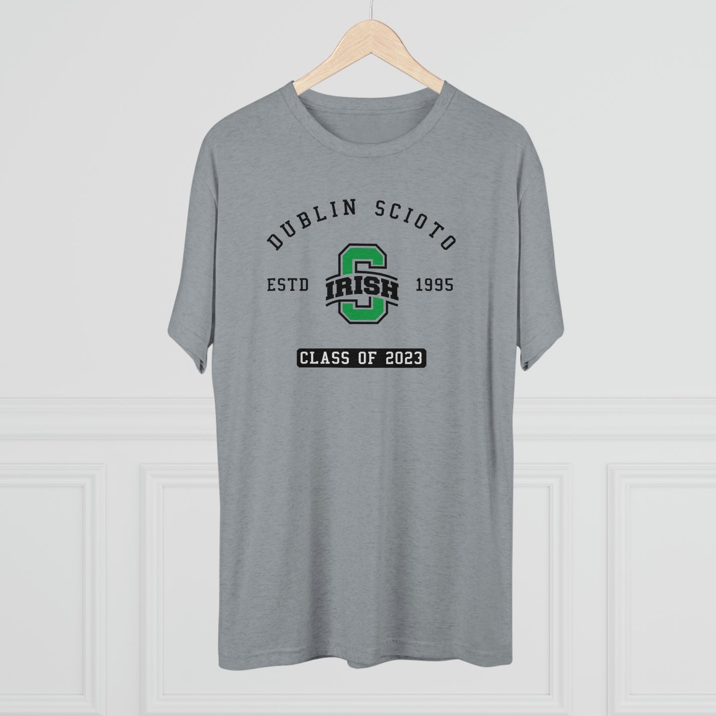 DUBLIN SCIOTO_ESTD 1995_SCIOTO LOGO_CLASS OF 2023-Unisex Tri-Blend Crew Tee