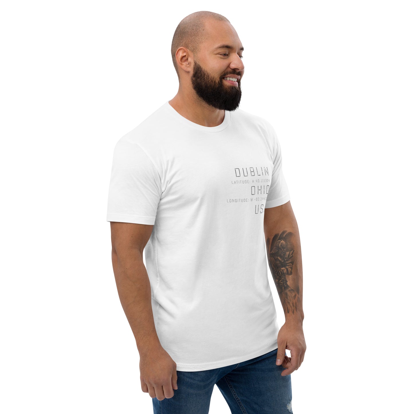 DUBLIN OH USA_Longitude-Latitude-Short Sleeve T-shirt