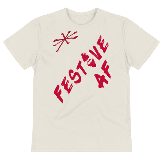 FESTIVE AF_SANTA HAT-BEARD-Sustainable T-Shirt