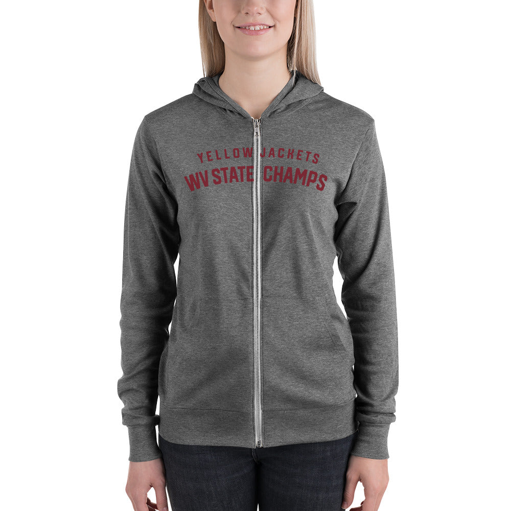 YELLOWJACKETS STATE CHAMPS-arch-Unisex zip hoodie