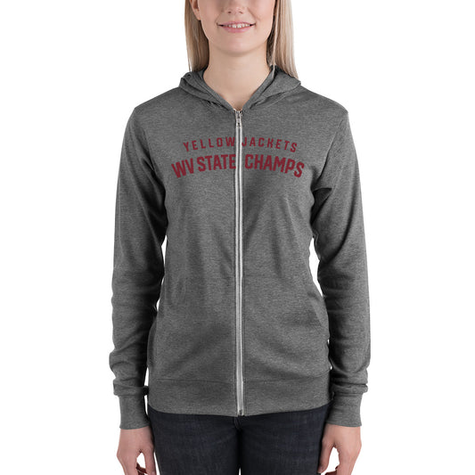 YELLOWJACKETS STATE CHAMPS-arch-Unisex zip hoodie