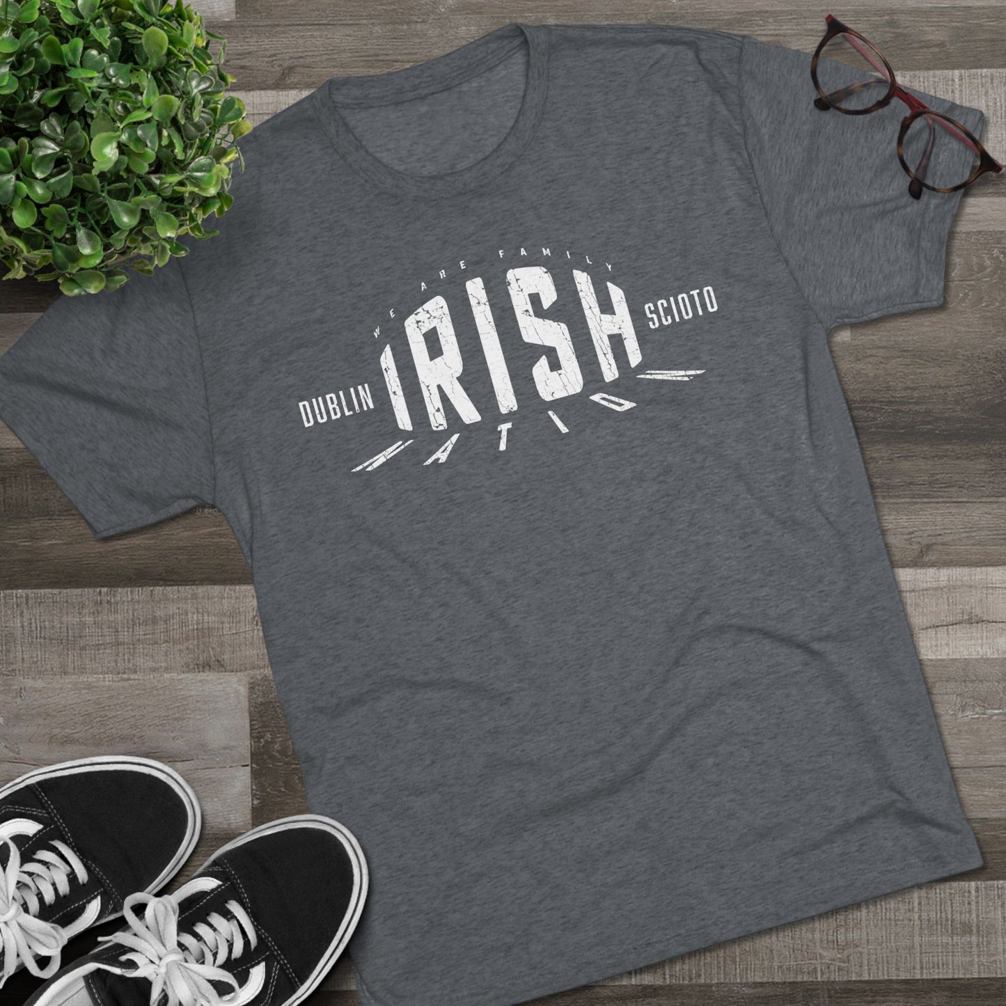 IRISH NATION_WE ARE FAMILY_DUBLIN SCIOTO-Unisex Tri-Blend Crew Tee