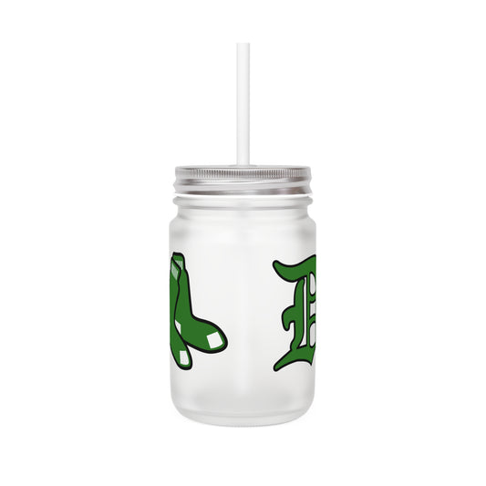 Green Sox iccon + Script D-Mason Jar