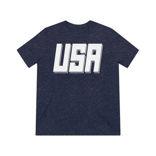 USA(angled graphic)-Unisex Triblend Tee