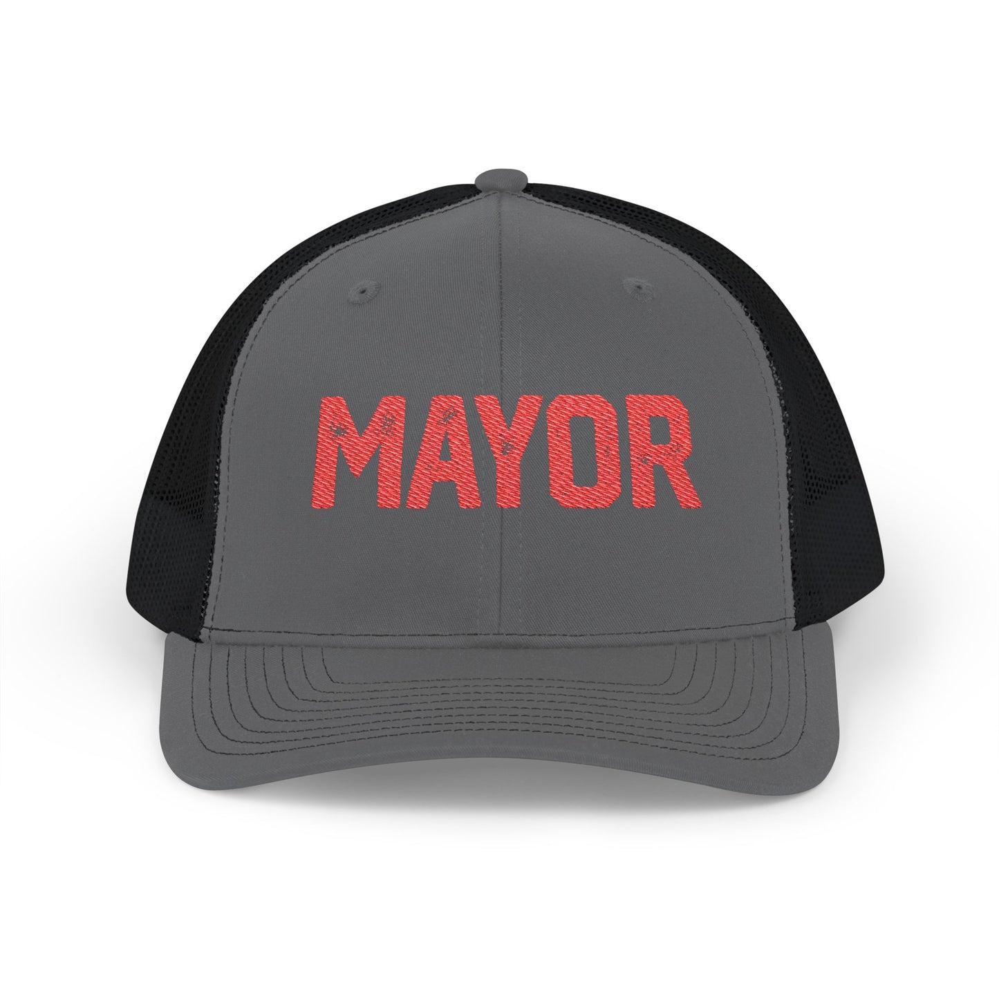 Mayor Embroidered Trucker Cap - Bold Snapback Mesh Hat