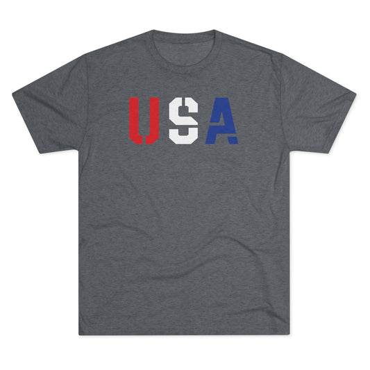 USA(stenciled graphic)-Unisex Triblend Tee
