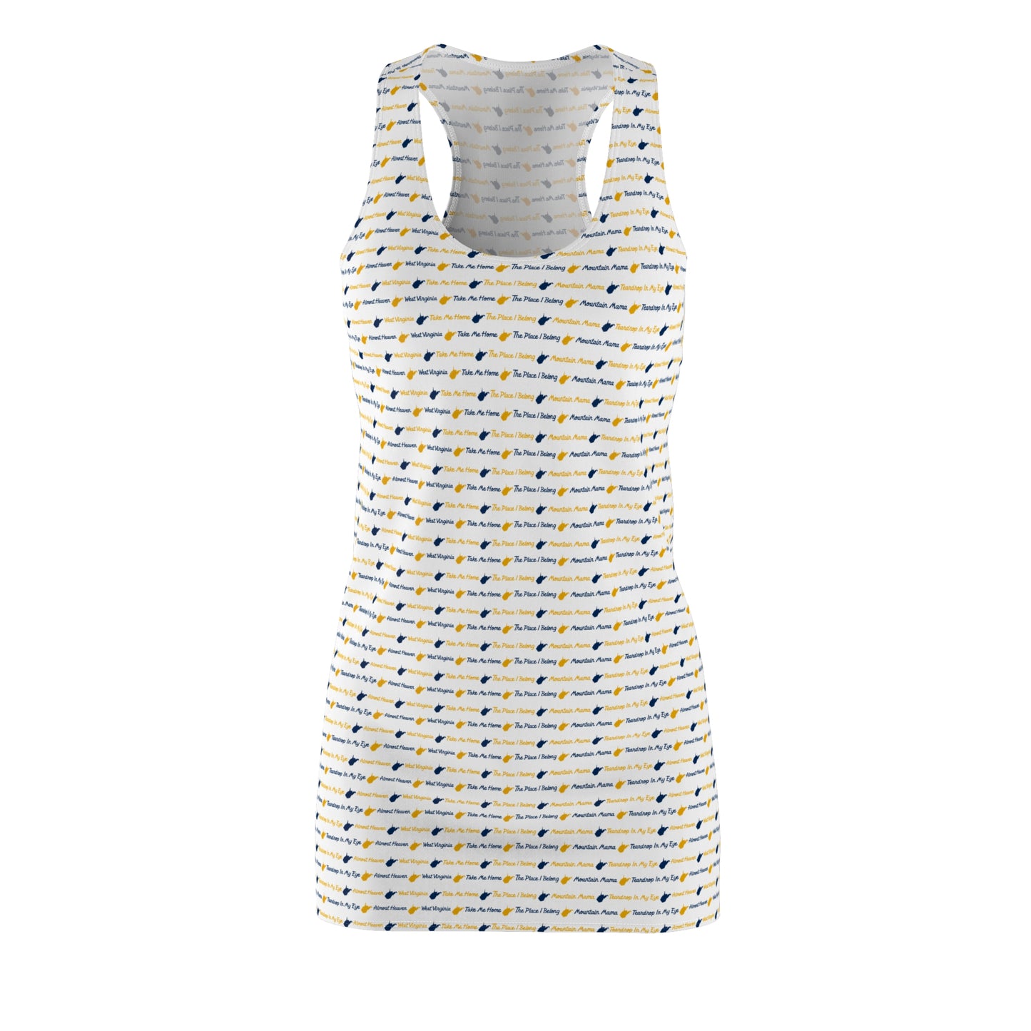 WV_TYPOGRAPHY_STATE SHAPE-Women's Cut & Sew Racerback Dress (AOP)