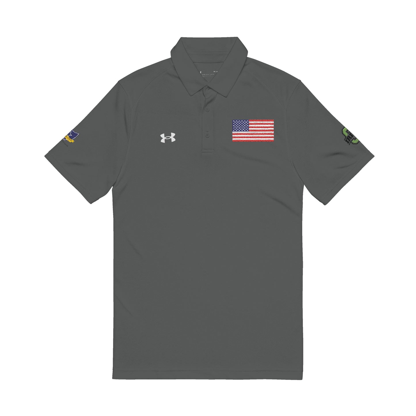 USA_PURPLE STAR CLUB_SCIOTO LOGO _Under Armour_Gray – Men's Embroidered Polo Shirt