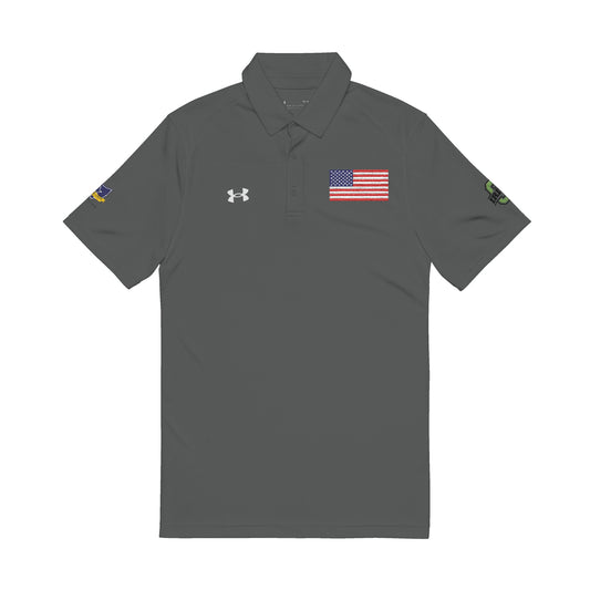 USA_PURPLE STAR CLUB_SCIOTO LOGO _Under Armour_Gray – Men's Embroidered Polo Shirt