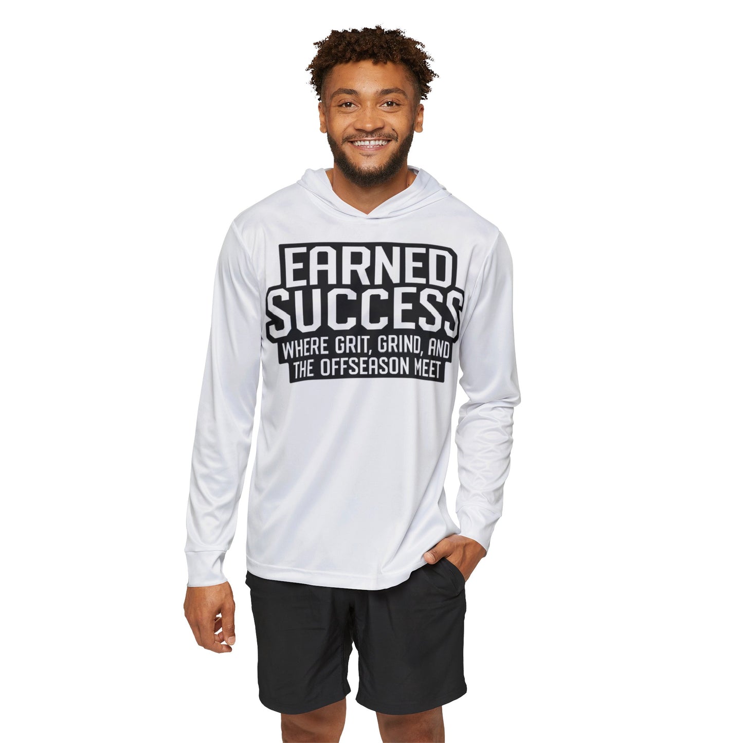 EARNED SUCCESS_WHERE GRIT, GRIND, AND THE OFFSEASON MEET-Men's Sports Warmup Hoodie (AOP)