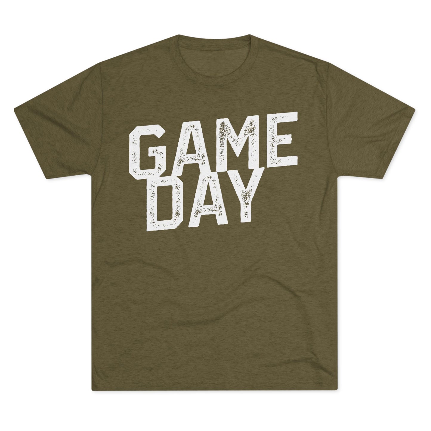 GAME DAY (angled typography) Distressed-Unisex Tri-Blend Crew Tee