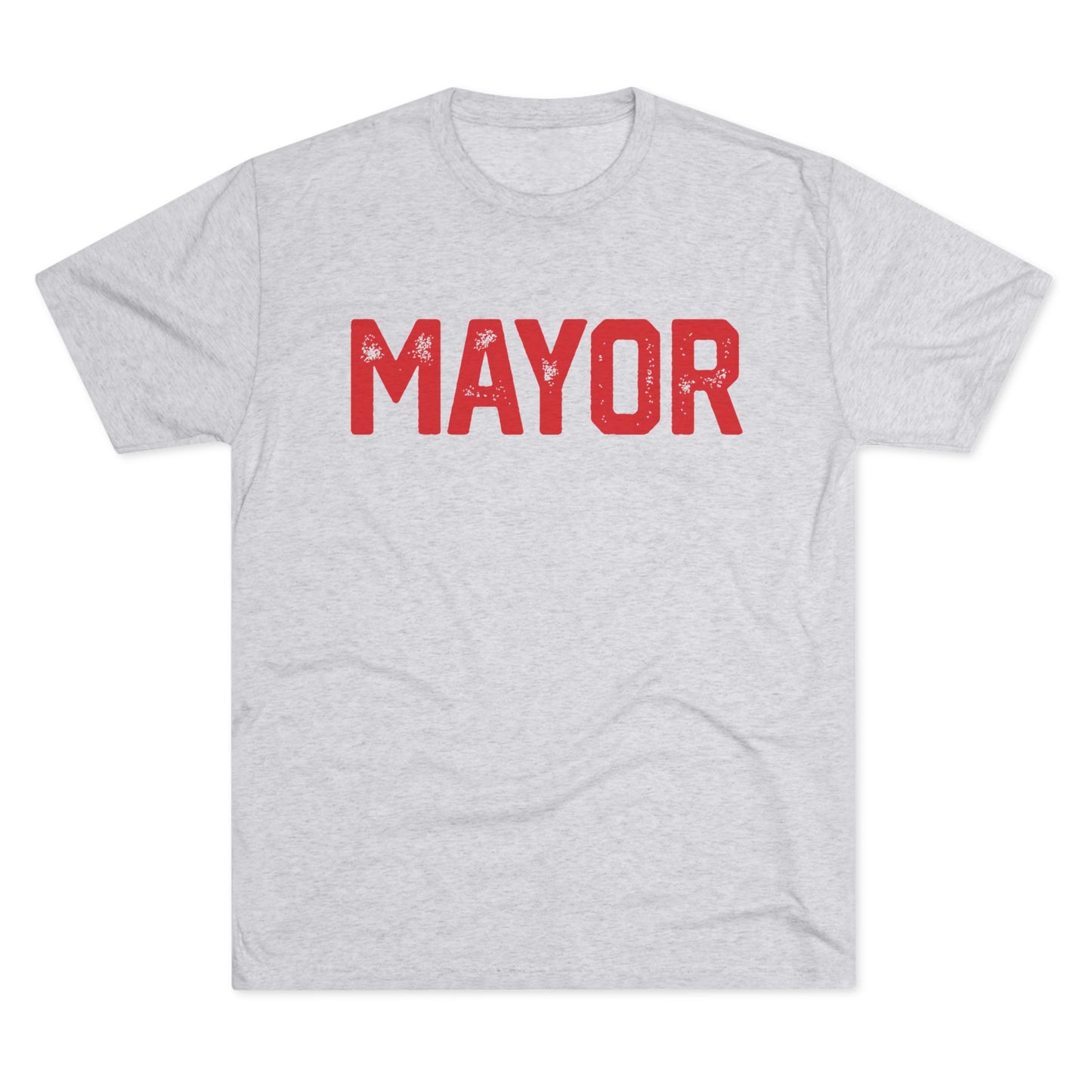 Mayor Vintage Lettering Tee — Bold Red Graphic Shirt