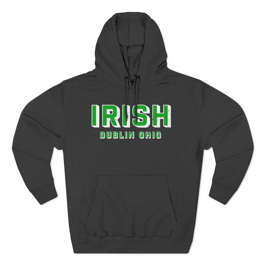 IRISH_DUBLIN OHIO_Dimensional_Green_White - Three-Panel Fleece Hoodie