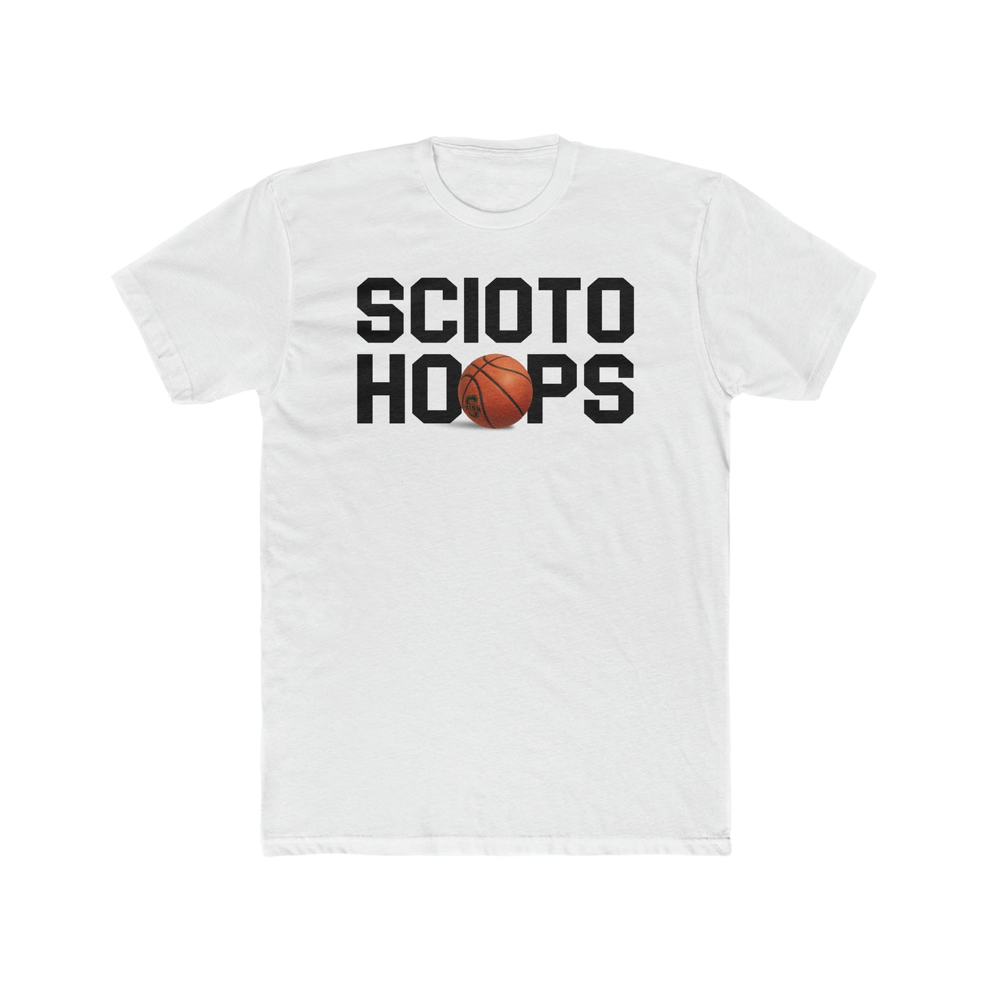 SCIOTO HOOPS_logo ball graphic-Men's Cotton Crew Tee