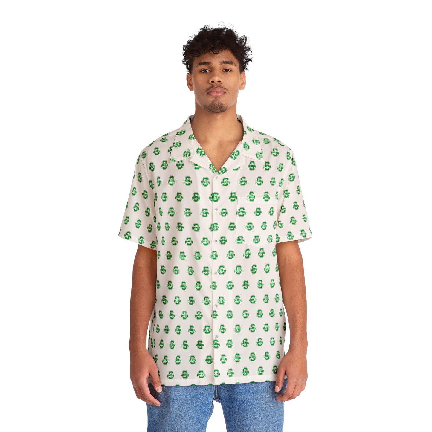 SCIOTO IRISH LOGO-Men's Hawaiian Shirt (AOP)