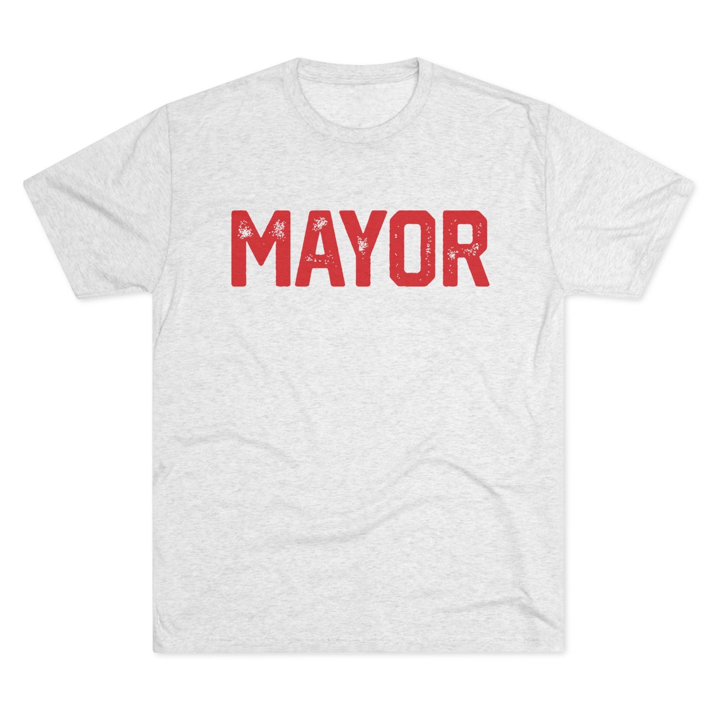 Mayor Vintage Lettering Tee — Bold Red Graphic Shirt