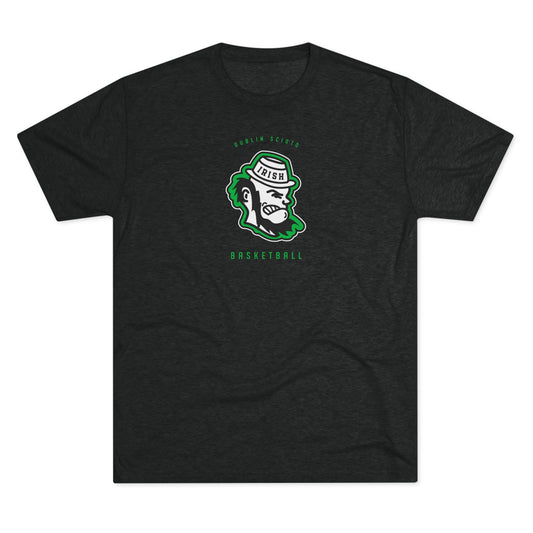 Scioto Irish Leprechaun Mascot_Basketball_Unisex Basketball Crew Tee, Sporty T-Shirt for Athletes, Perfect for Game Day, Team Spirit Gear, Gift for Sports Lovers