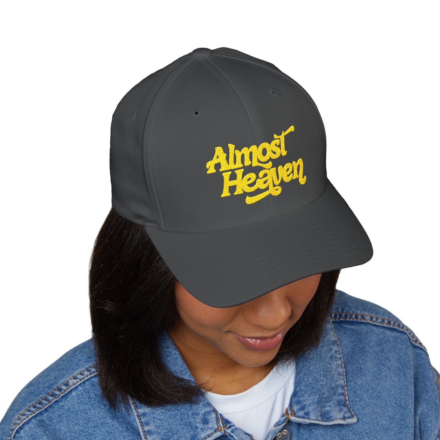 Almost Heaven_WBGV(back) - Embroidered Cap — Retro Script Hat
