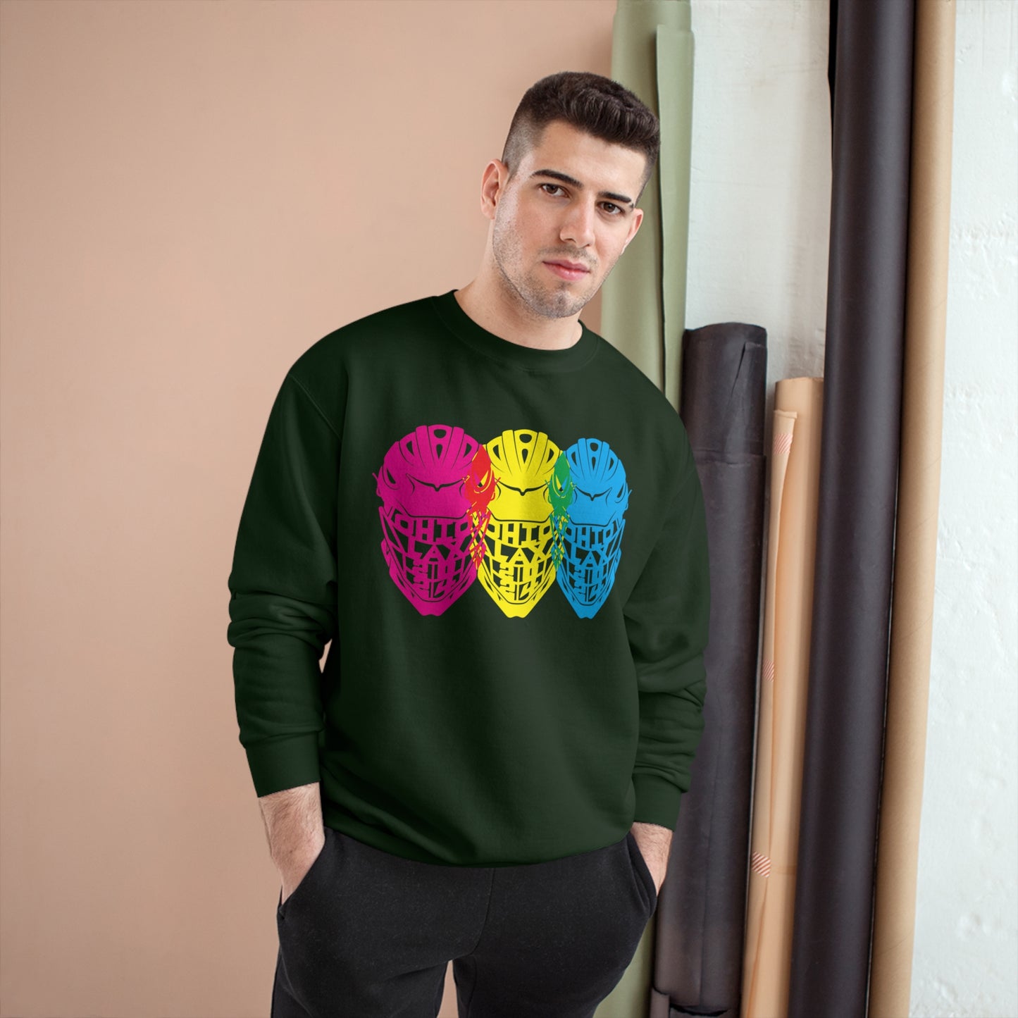 HELMET TRI-COLOR (overlap)-Champion Sweatshirt