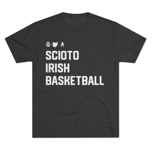 SCIOTO IRISH BASKETBALL_ICONS_LEFT ALIGNED-Unisex Tri-Blend Crew Tee