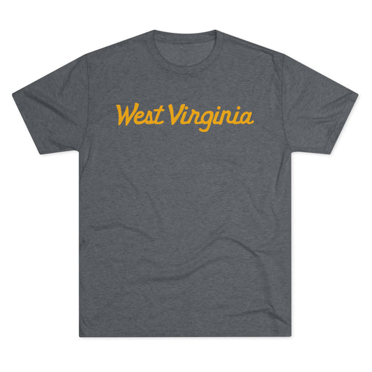 SCRIPT WEST VIRGINIA-Unisex Tri-Blend Crew Tee