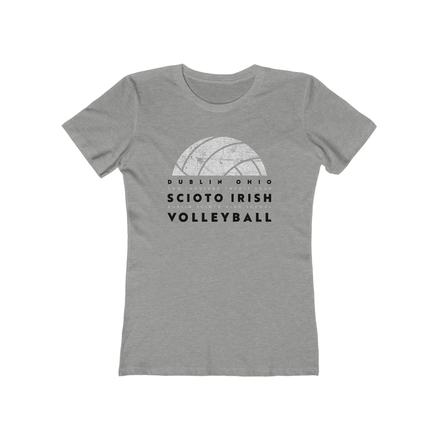 DUBLIN OHIO_SCIOTO IRISH_VOLLEYBALL_BALL GRAPHIC-The Boyfriend Tee for Women