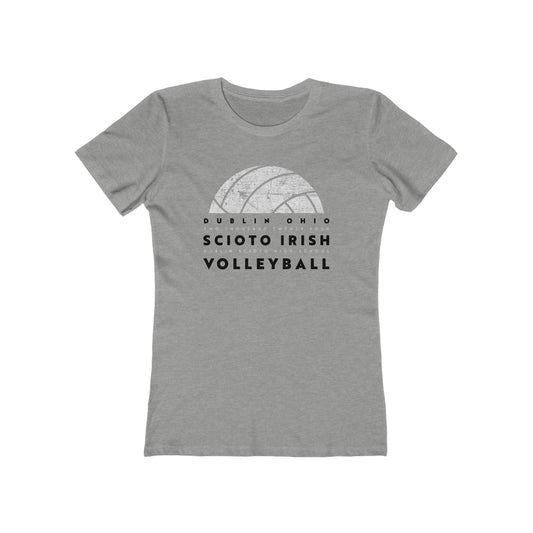 DUBLIN OHIO_SCIOTO IRISH_VOLLEYBALL_BALL GRAPHIC-The Boyfriend Tee for Women