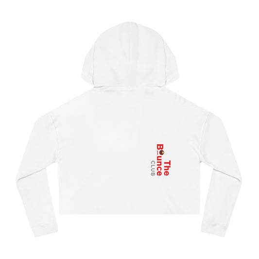 THE BOUNCE CLUB_ICON(front)_TYPE(back)-Women’s Cropped Hooded Sweatshirt (NEW) - Women’s Cropped Hooded Sweatshirt