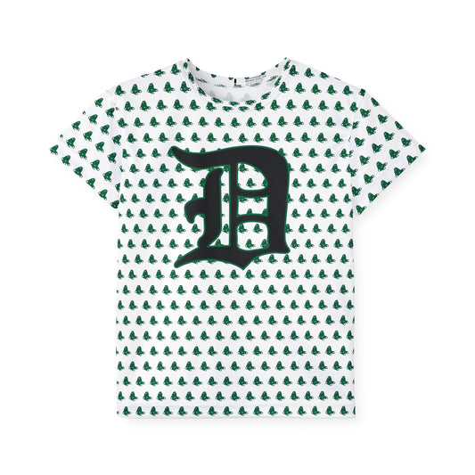 SCRIPT D_GREEN SOX pattern-Kids Sports Jersey (AOP)