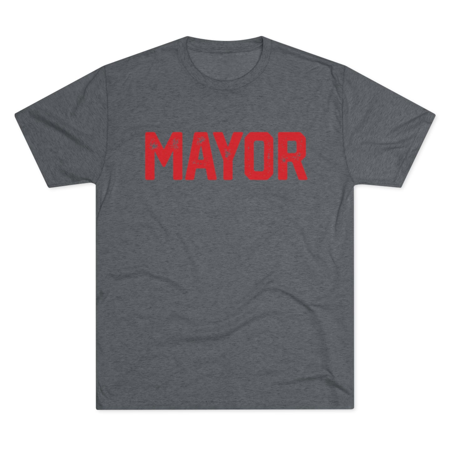 Mayor Vintage Lettering Tee — Bold Red Graphic Shirt