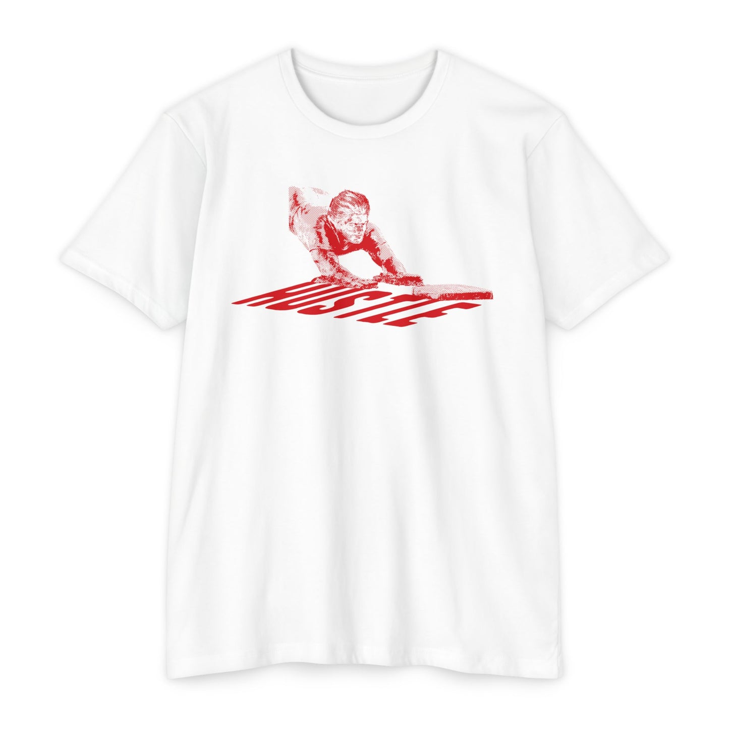 HUSTLE SHADOW (red)-Unisex CVC Jersey T-shirt