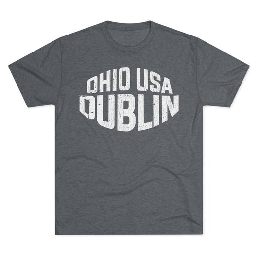 OHIO USA_DUBLIN_Distressed-Unisex Tri-Blend Crew Tee