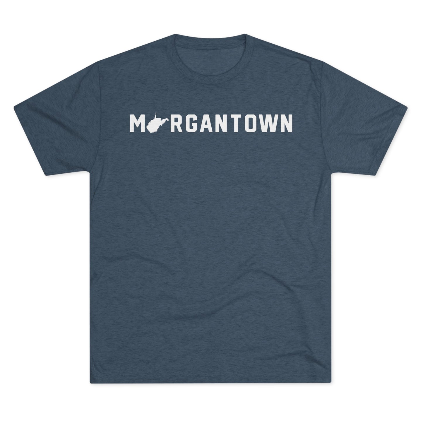 MORGANTOWN (state shape substitution)-Unisex Tri-Blend Crew Tee