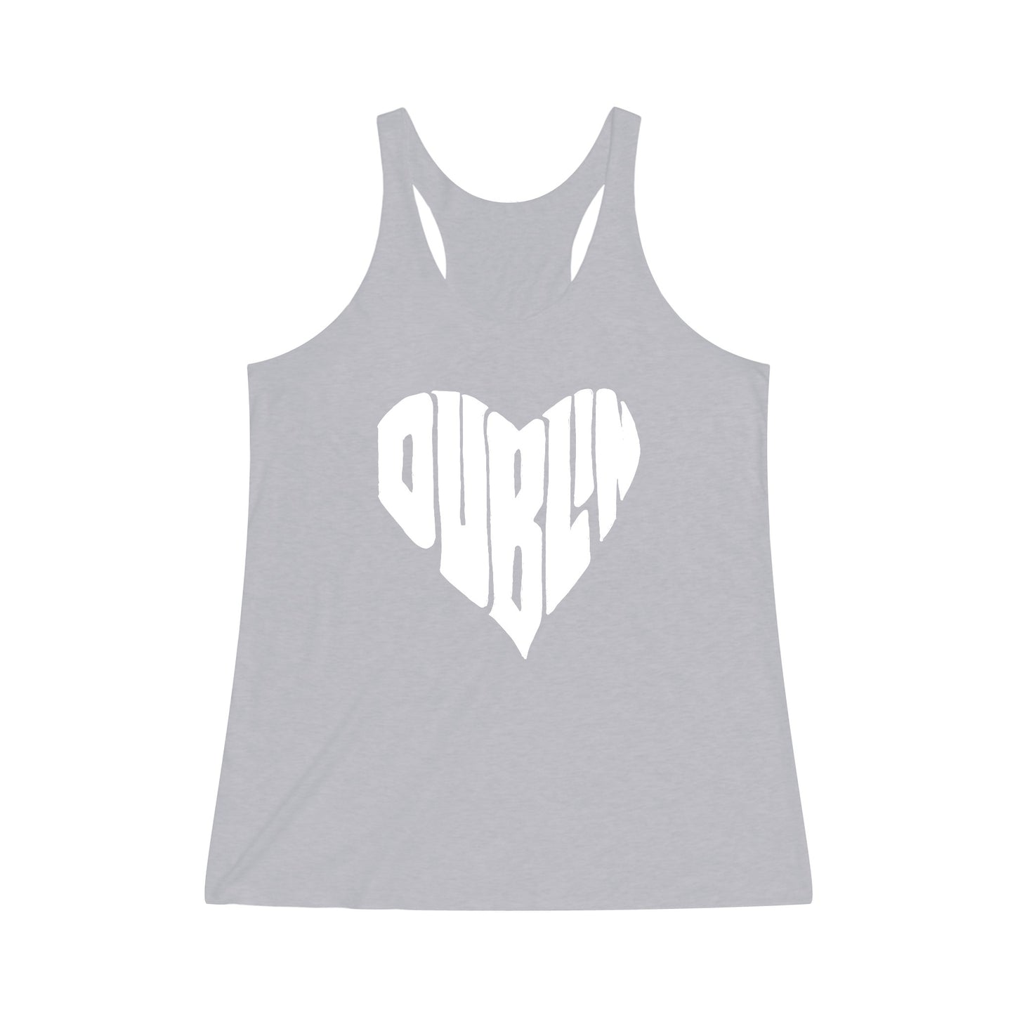 DUBLIN HEART SHAPE GRAPHIC-Women's Tri-Blend Racerback Tank