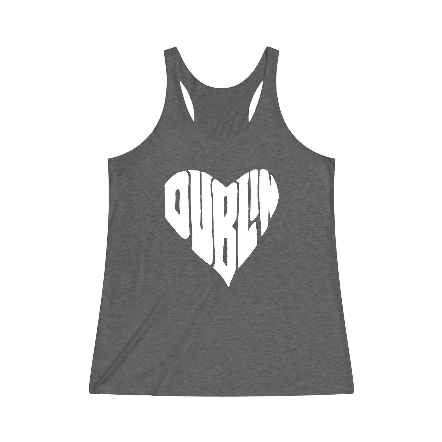 DUBLIN HEART SHAPE GRAPHIC-Women's Tri-Blend Racerback Tank