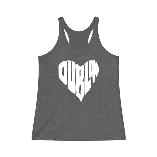 DUBLIN HEART SHAPE GRAPHIC-Women's Tri-Blend Racerback Tank