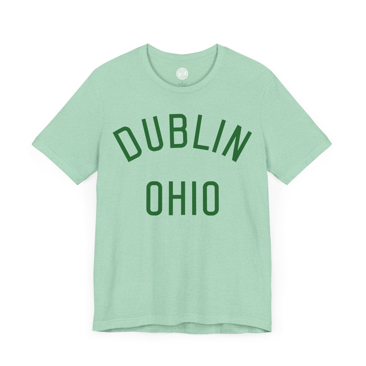 DUBLIN (arched type) OHIO-GREEN ON GREEN OPTIONS-Unisex Jersey Short Sleeve Tee