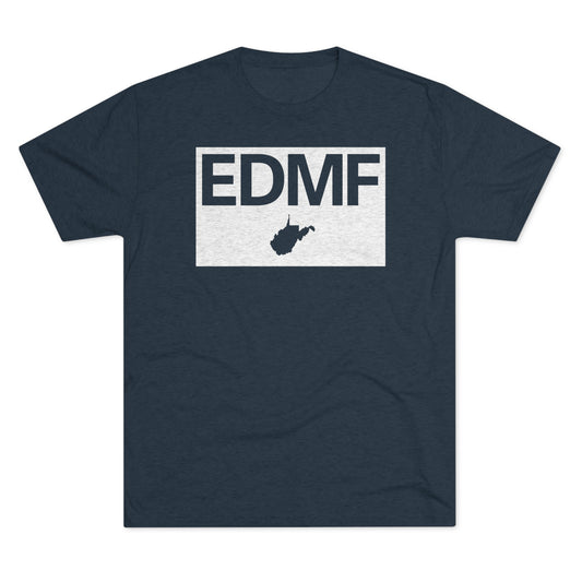 EDMF_WV STATE-BLOCK WHITE-Unisex Tri-Blend Crew Tee