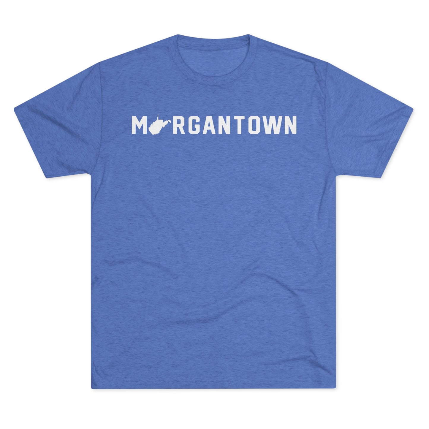 MORGANTOWN (state shape substitution)-Unisex Tri-Blend Crew Tee