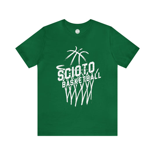 SCIOTO BASKETBALL_BALL-HOOP GRAPHIC-Unisex Jersey Short Sleeve Tee