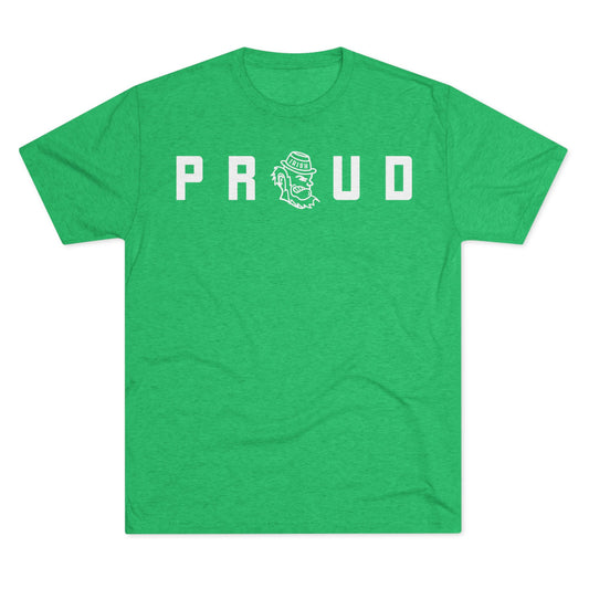 PROUD(tracked out)_LEPRECHAUN substitute_Distressed-Unisex Tri-Blend Crew Tee