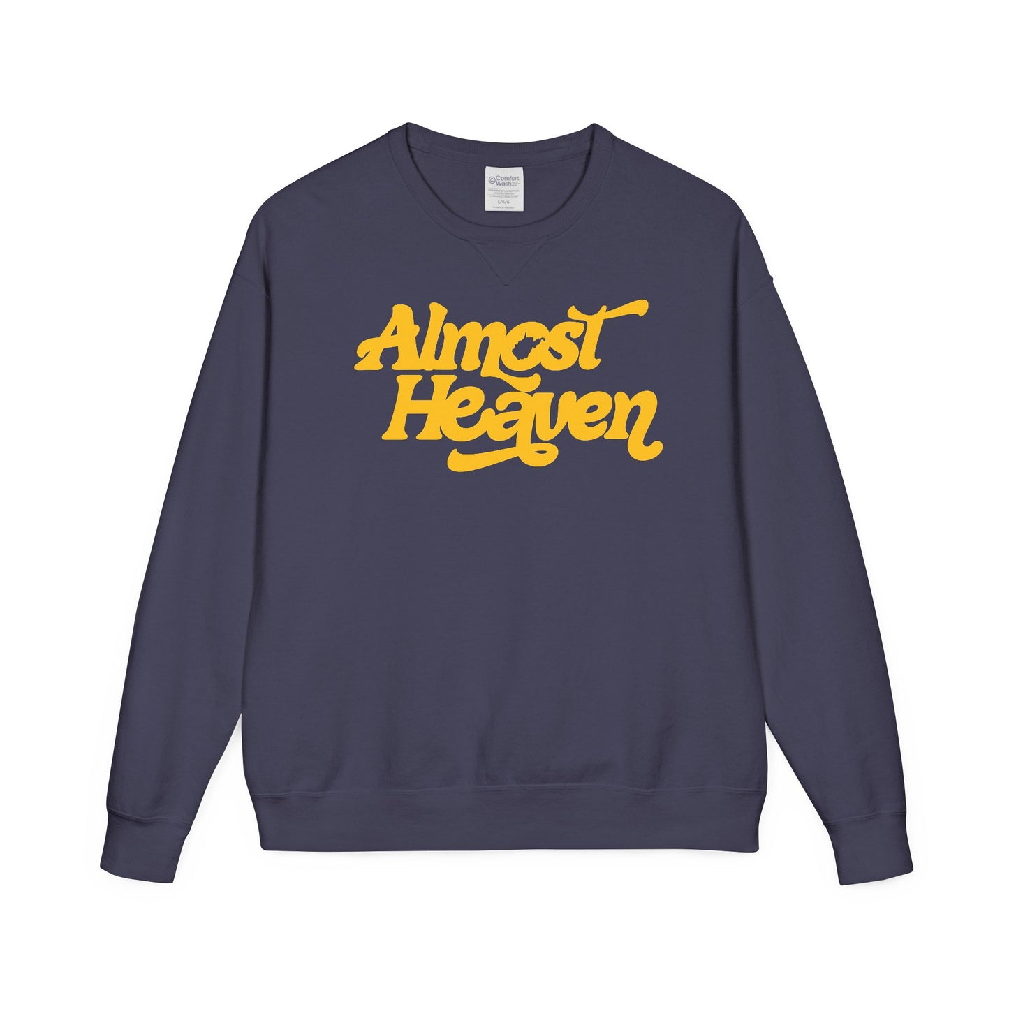 Almost Heaven_(WV STATE KNOCKOUT)_COMFORT WASH-Crewneck Sweatshirt — Retro Graphic Pullover